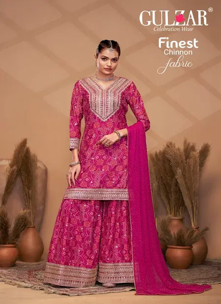 Bandhrej By Gulzar Chinnon With Embroidery Work Top Pant With Dupatta Online Wholesale